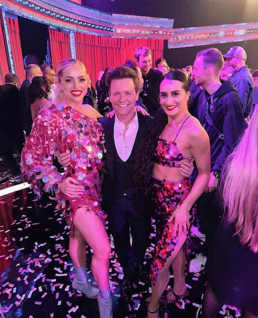Grace backstage on saturday Night Takeaway