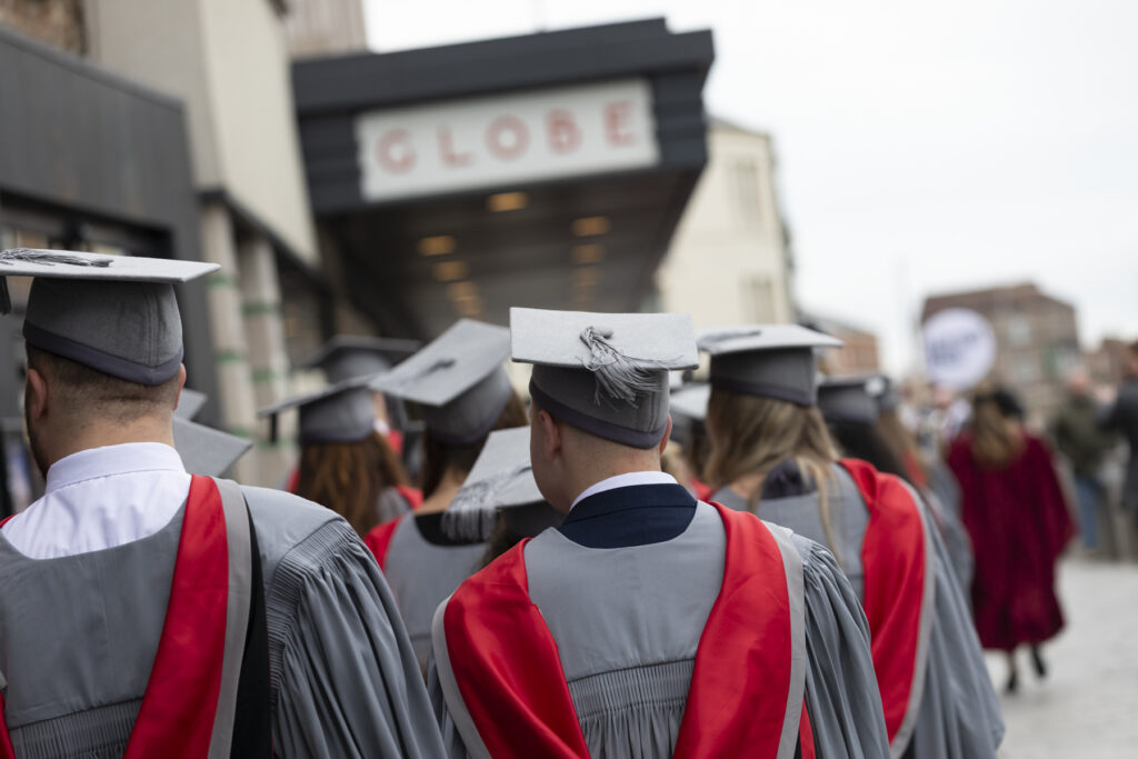 College graduates return to Stockton Globe for ceremony