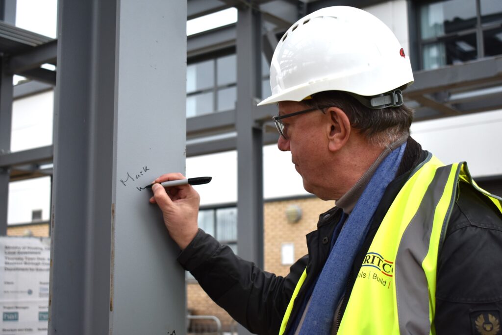 NETA Training steel signing - Mark White CBE DL