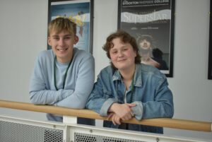 Stockton Riverside College acting students Noah and Charlie