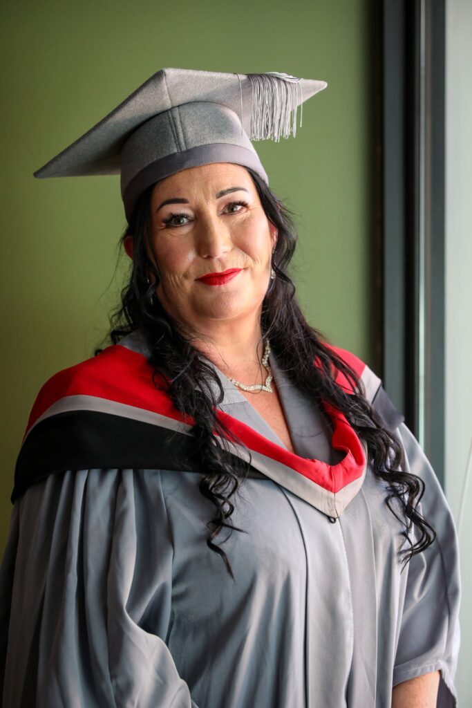 Bernice celebrates graduation day at Stockton Riverside College