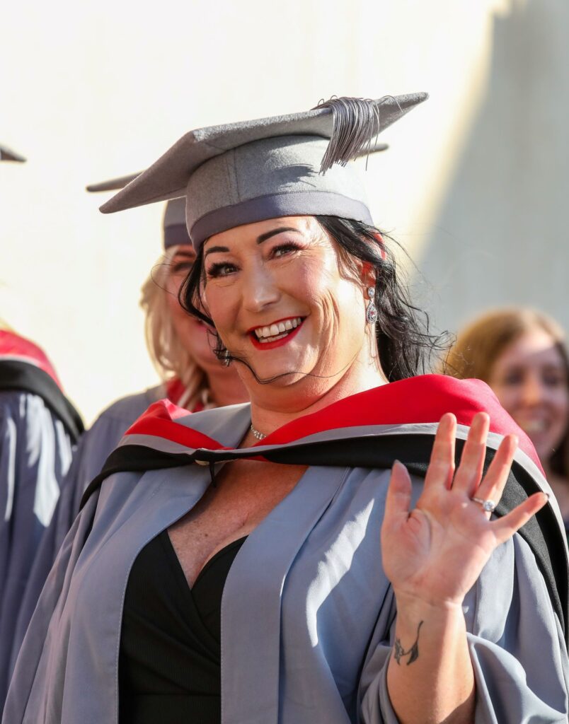 Bernice celebrates graduation day at Stockton Riverside College