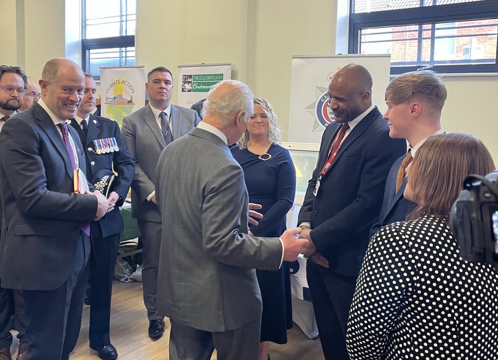 Gillian and Nathan from the Etc. King's Trust team were invited to a catch up with the King when he visited Middlesbrough