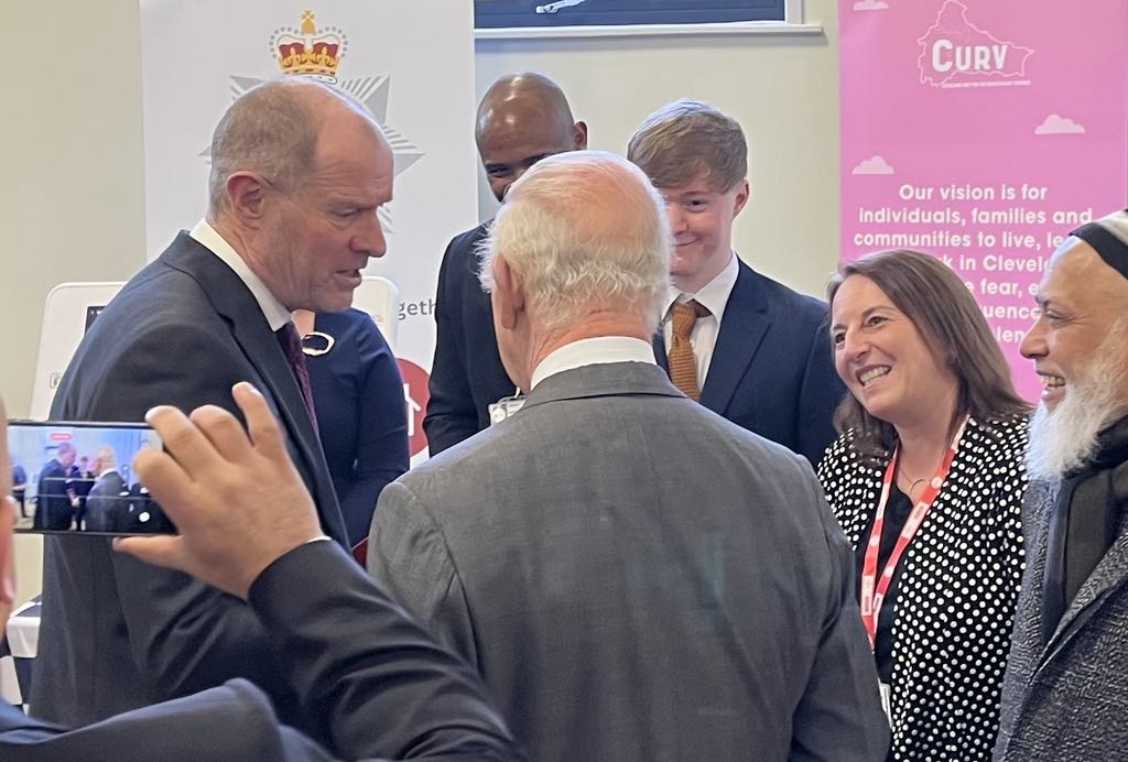 Gillian and Nathan from the Etc. King's Trust team were invited to a catch up with the King when he visited Middlesbrough