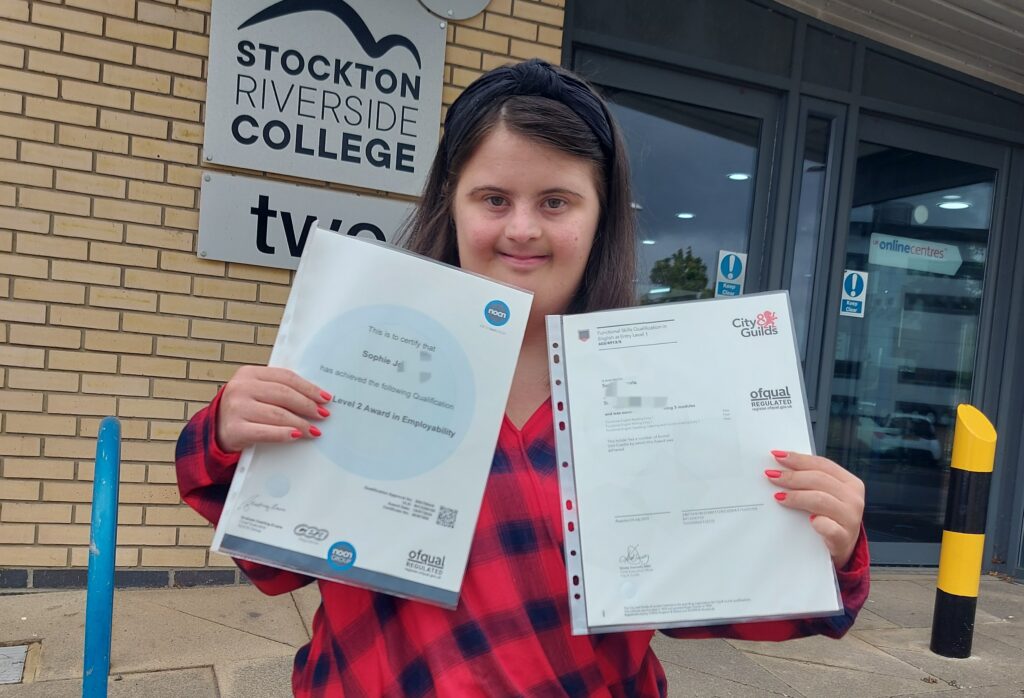 Stockton Riverside College students celebrate level 2 results day 2024