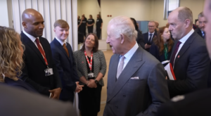 Gillian and Nathan from the Etc. King's Trust team were invited to a catch up with the King when he visited Middlesbrough