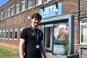 Pipefitting apprentice Lennon outside NETA