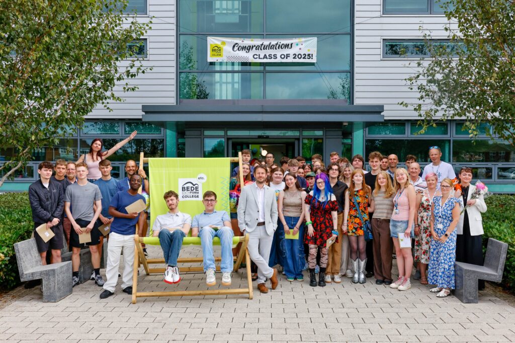 Students celebrate results day at Bede