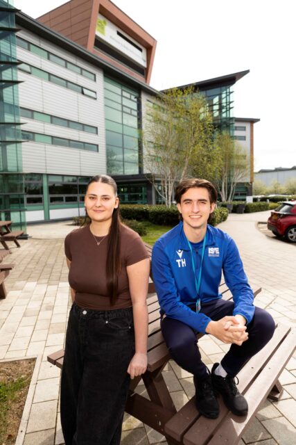 Students outside Bede Sixth Form College