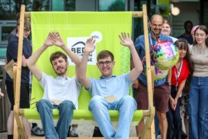 Students celebrate results day at Bede