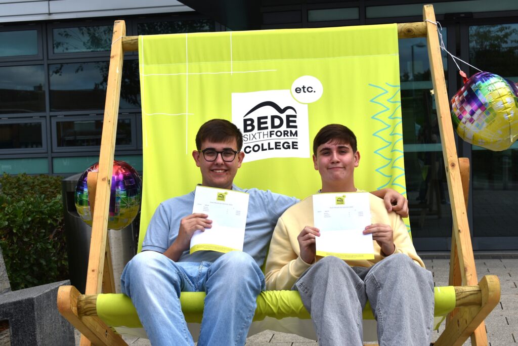 Jacob and Isaac with their results outside Bede