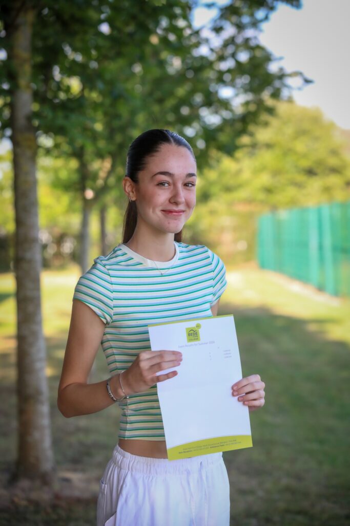 Bede results day success 2026 - Olivia