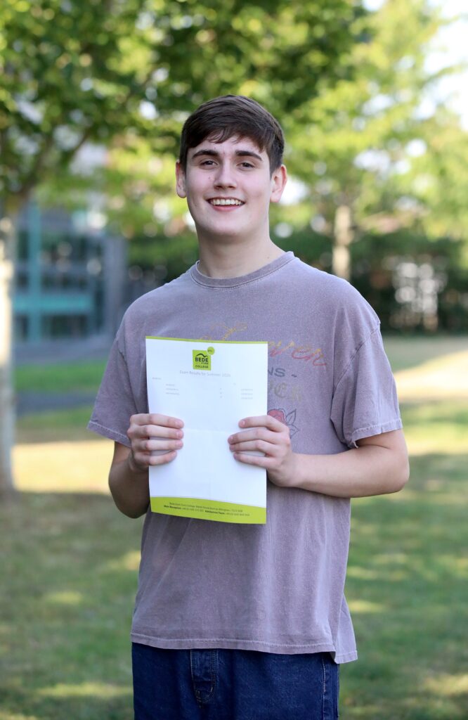 Bede results day 2026 success - student Isaac
