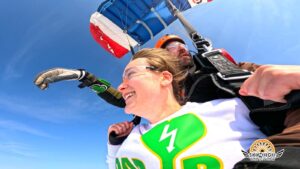 Jess doing fundraising skydive