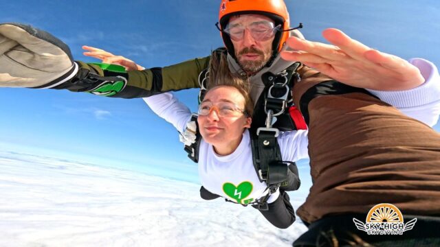 Jess doing fundraising skydive