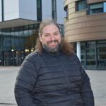 Dominic outside Teesside University