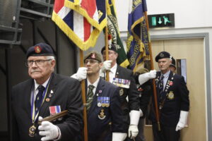 Guests from the Royal British Legion Redcar branch at the annual Remembrance Service at Redcar and Cleveland College