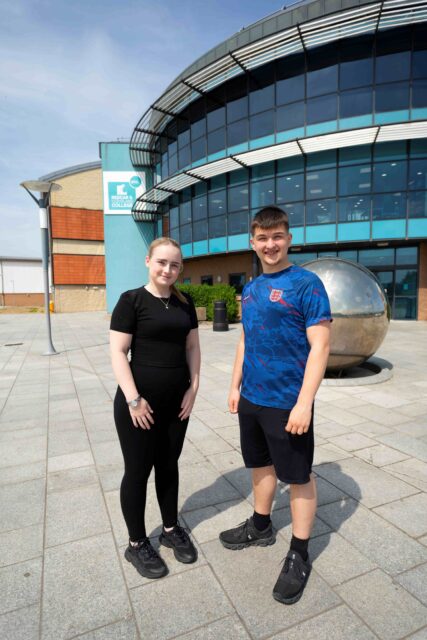Redcar students outside the college