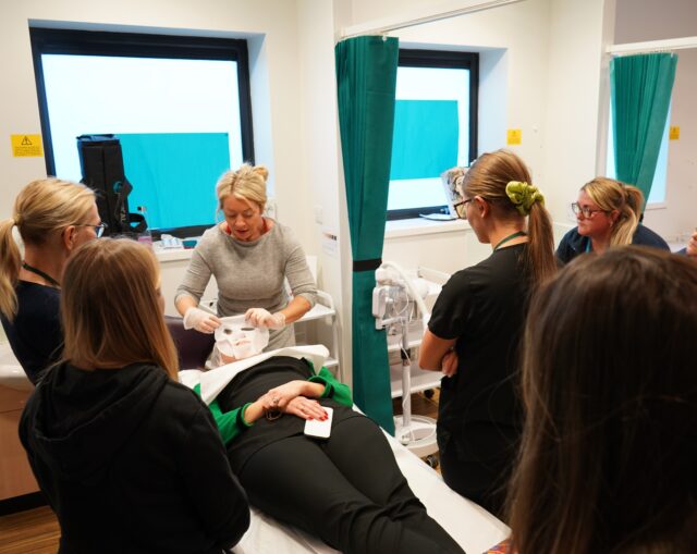Level 4 Advanced Aesthetics and Salon Management Learners in a class