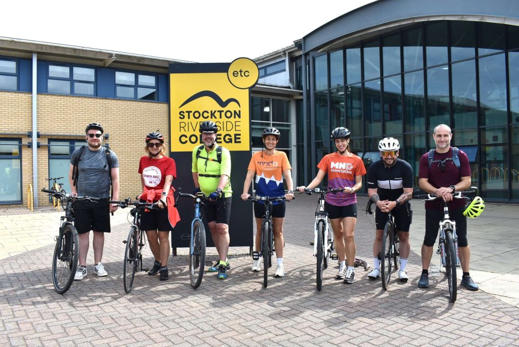 Education Training Collective staff taking part in the Tour de Tees, joined by Middlesbrough College CEO Zoe Lewis