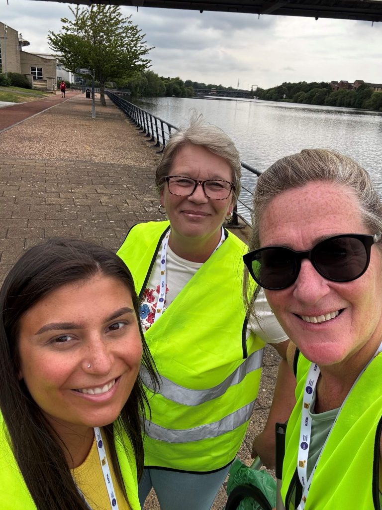 Etc. staff litter picking at the Tees Barrage.